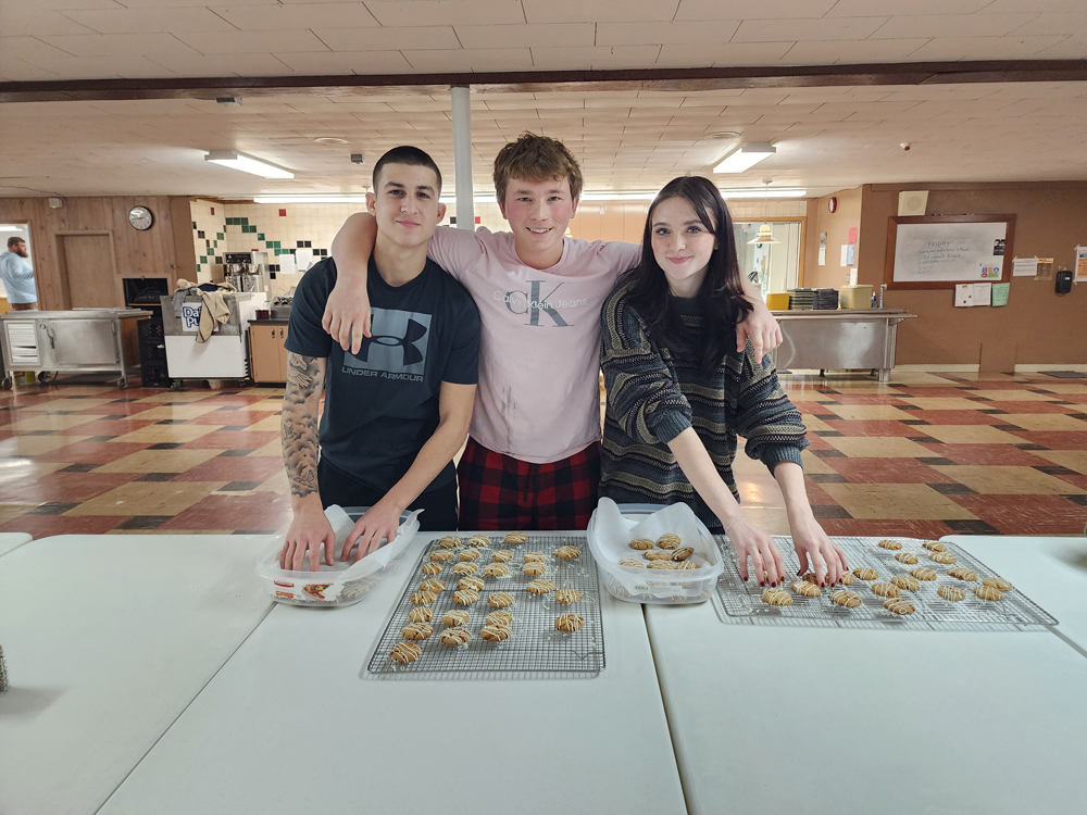 Dorm students making cookies